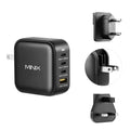 MINIX 100W USB C Charger NEO P3 Turbo 4-Ports GaN Wall Charger 3 x USB-C Port Fast Charging Adapter(Max 100W/20W) 1 USB-A (Max 18W). Compatible with MacBook Pro Air Smart PhoneLaptop and More.