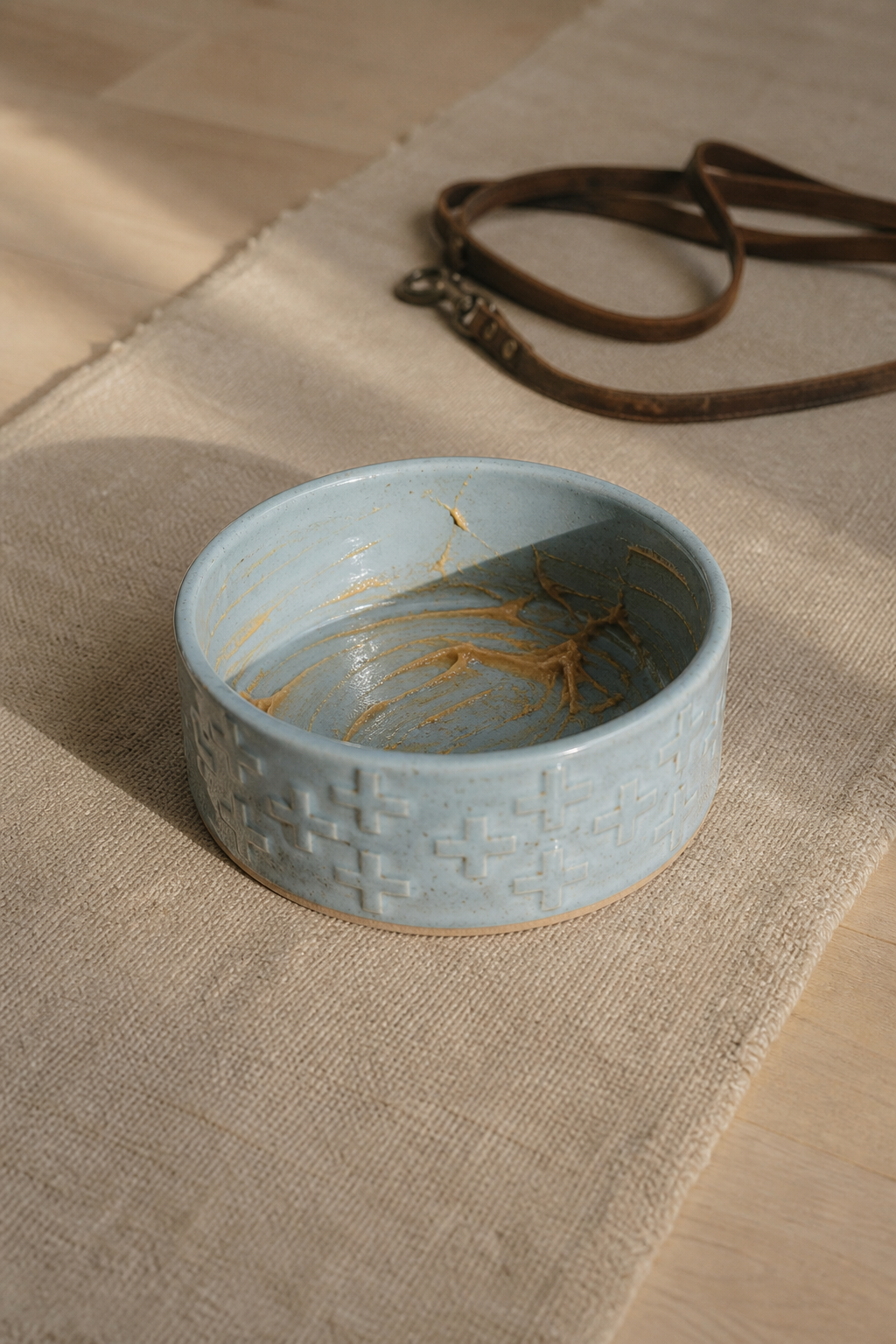 The Slow Feeder Lick Mat — in use